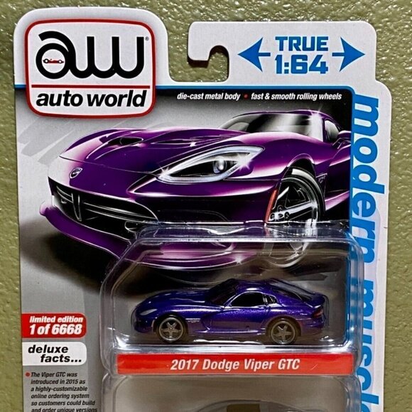 Auto World 2017 Dodge Viper GTC & 1996 Pontiac Firebird 2pk Limited Edition 2022 - Picture 2 of 7